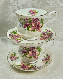 Чайная пара Orchid «Орхидея» Royal Canterbury, England, 1970х 180мл. Костяной фарфор. Цена за 1шт. Картинка 2